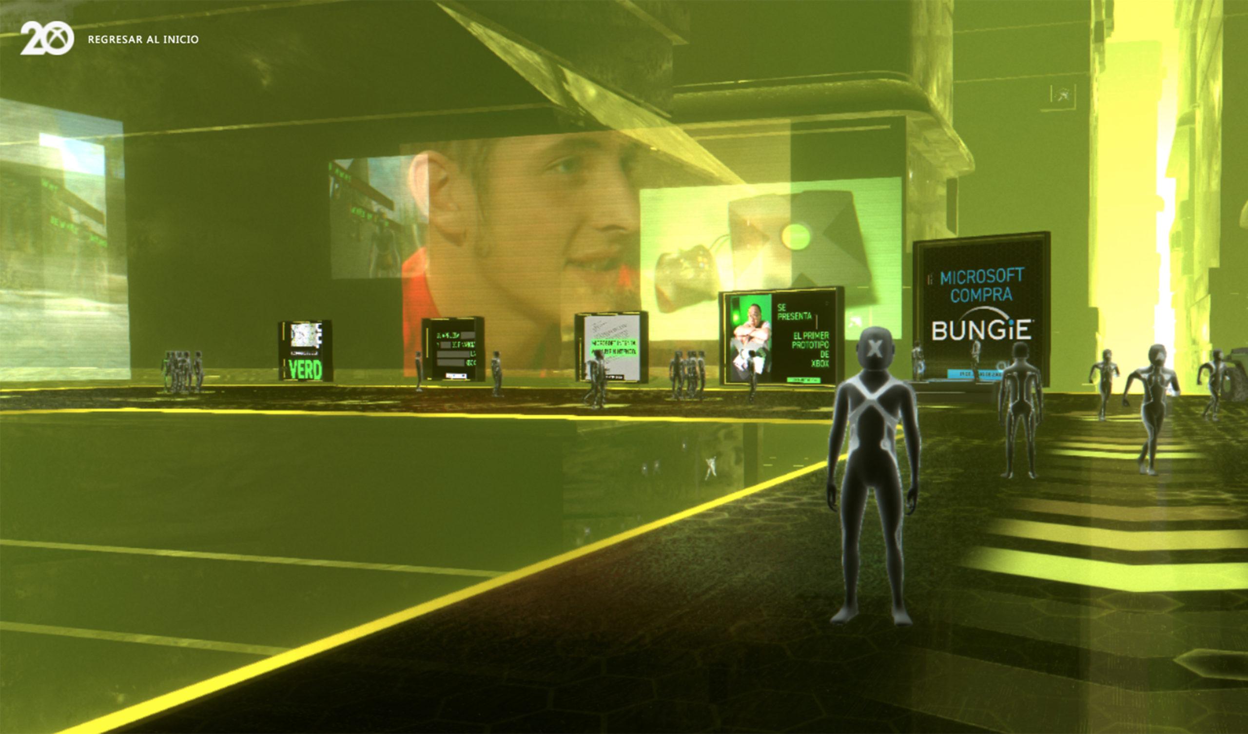 La interfície del museu virtual d'Xbox.